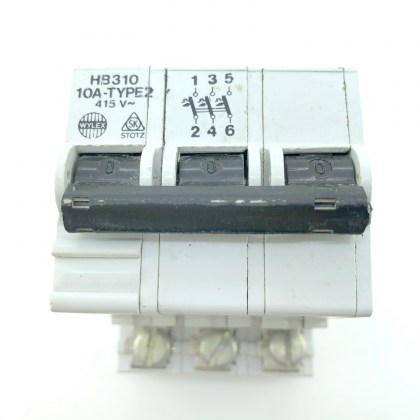 Wylex Stotz HB310 10A 10 Amp 3 Pole Phase MCB Circuit Breaker Type 2